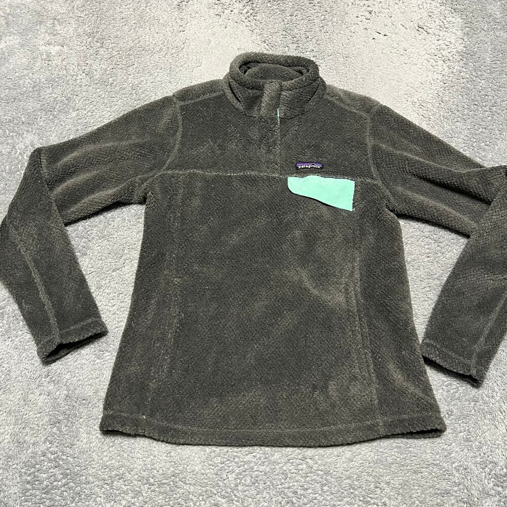 PATAGONIA Re-Tool Snap-T Fleece Jacket Womens Size Small Gray Fuzzy